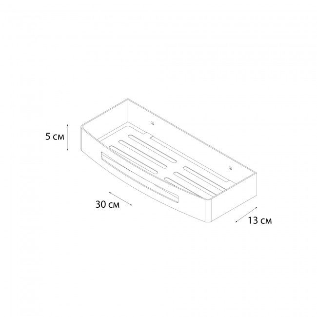 Полка прямоугольная одноэтажная Fixsen Hotel графит (FX-31003N)