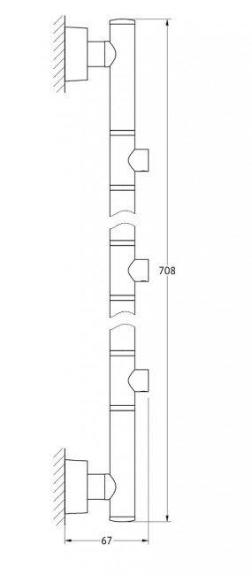 Штанга для 3-х аксессуаров 71 см FBS Nostalgy NOS 078