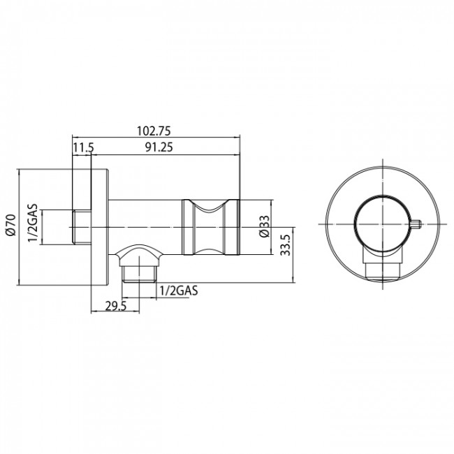 Bossini E41001.030 Paloma Flat Гигиенический душ со шлангом 125см., цвет: хром