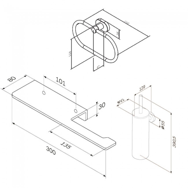 AM.PM AK74T0503W Sense L набор аксессуаров для зоны туалета AM.PM AK74T0503W Sense L набор аксессуаров для зоны туалета
