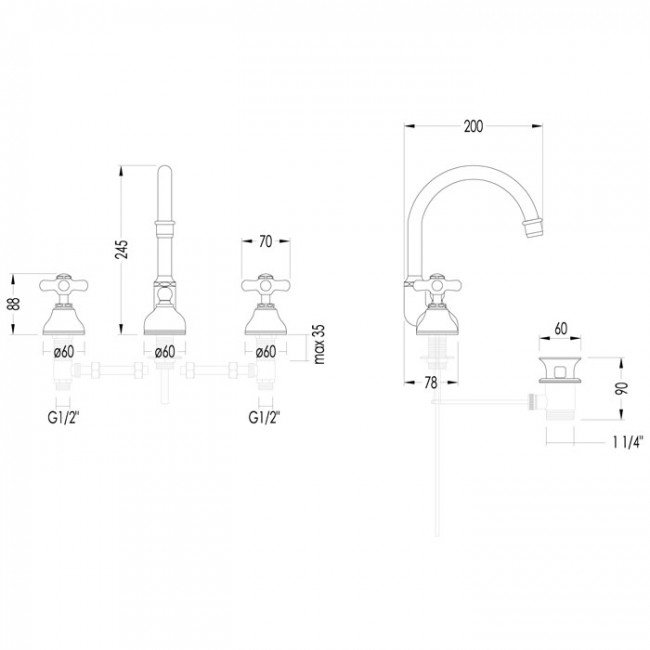 Devon&Devon City Смеситель для раковины, цвет: золото UTCI100A