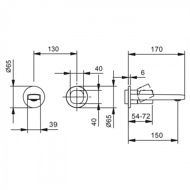 Fantini Lame Смеситель для раковины, встраиваемый, цвет: хром 24 02 M009B