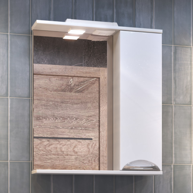 Шкаф VIGO навесной с зеркалом Callao 600 (правый) со спотом (z.CAL.60.R.El)