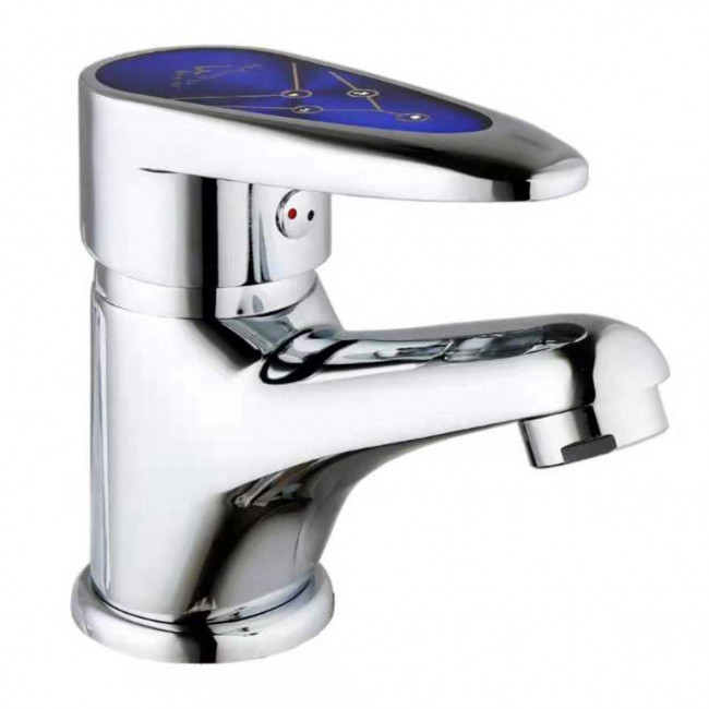 Смеситель для умывальника FASHUN хром/синий (A1050BLUE) Смеситель для умывальника FASHUN хром/синий (A1050BLUE)