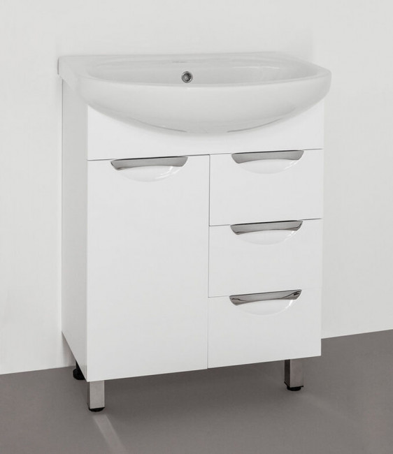 Тумба с раковиной Style Line Жасмин 65 (3 ящ.) под умывальник Стелла 66