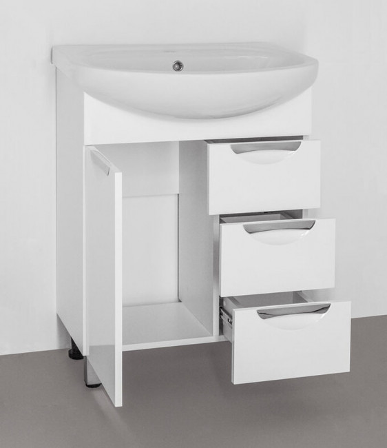 Тумба с раковиной Style Line Жасмин 65 (3 ящ.) под умывальник Стелла 66