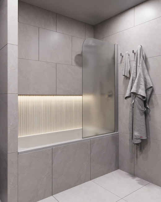 Шторка для ванны поворотная Timo TCM-70/02F-6 на монопетле 1400*700, стекло матовое 6 мм (T30)