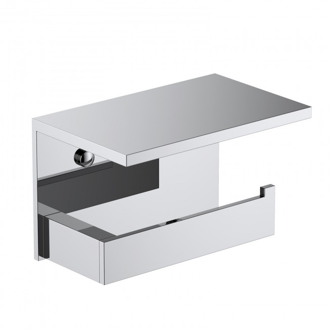 Бумагодержатель с полкой для телефона Timo Petruma хром (15243/00) Бумагодержатель с полкой для телефона Timo Petruma хром (15243/00)