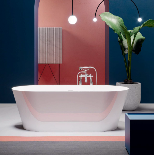 Gruppo Treesse Inka Ванна 180x80xh60 см. овальная  отдельностоящая акриловая, со щелевым переливом, цвет: белый глянцевый