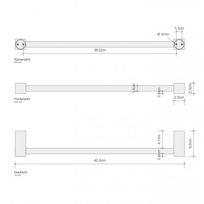 Decor Walther Corner HTE40 Полотенцедержатель 40см, подвесной, цвет: хром Decor Walther Corner HTE40 Полотенцедержатель 40см, подвесной, цвет: хром