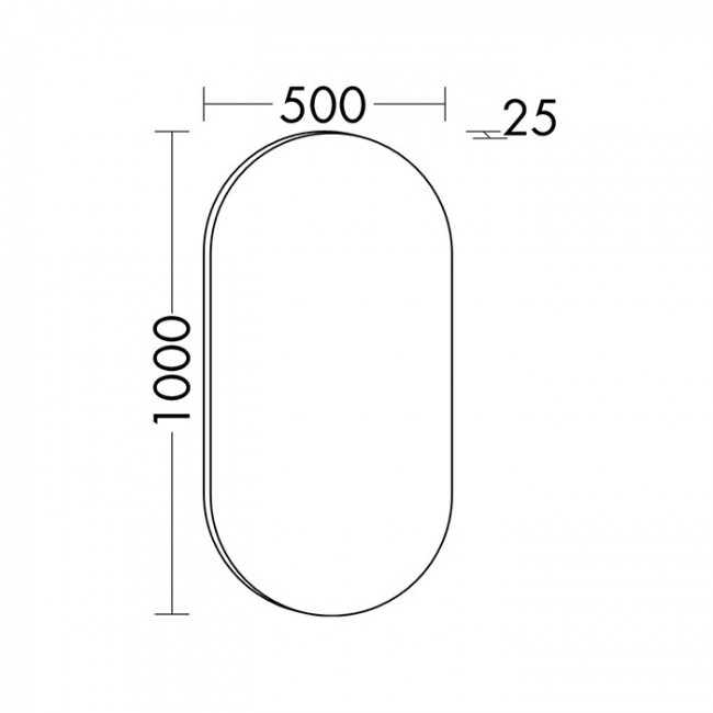 Burgbad Lavo 2.0 Зеркало 50х100х4.2см, LED подсветка по периметру, 4250К, с выключателем