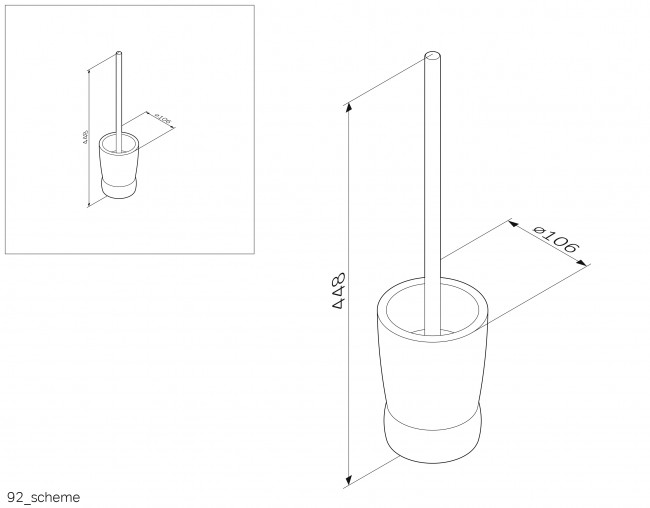 AM.PM A3033200 Sensation, Стойка с туалетной щеткой, отдельно стоящая, хром AM.PM A3033200 Sensation, Стойка с туалетной щеткой, отдельно стоящая, хром