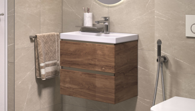 Тумба навесная Velvex Mondi 600-0-2 акация темная под раковину 4627173210874 (Madera Classica Slim) (359 акация темная) Тумба навесная Velvex Mondi 600-0-2 акация темная под раковину 4627173210874 (Madera Classica Slim) (359 акация темная)