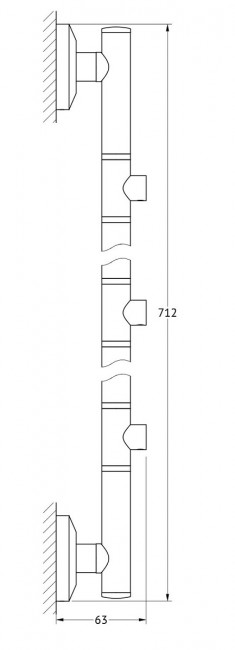 Штанга для 3-х аксессуаров 74 см FBS Standard STA 078