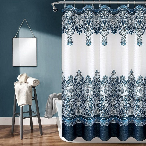 Шторка для ванной 183х213 Carnation Home Fashions Ahura Blue AHA213BLU Шторка для ванной 183х213 Carnation Home Fashions Ahura Blue AHA213BLU