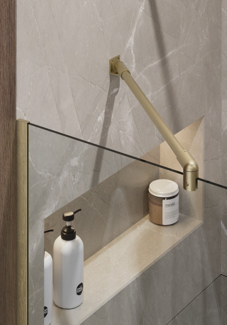 Душевая перегородка TP-890/17C-8 в узком  профиле 1950*890, стекло прозрачное 8 мм  (T13)