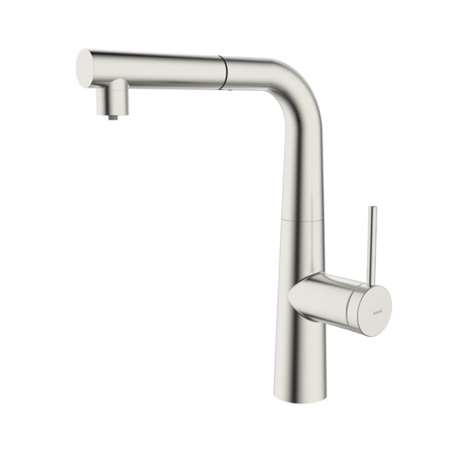 Смеситель для кухни IDDIS Pure с фильтром и выдвижным изливом, сатин (PURBNPFi05N)