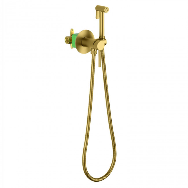 Смеситель встроенный с гигиеническим душем Timo Saona золото шлифованное (2338/20SM)