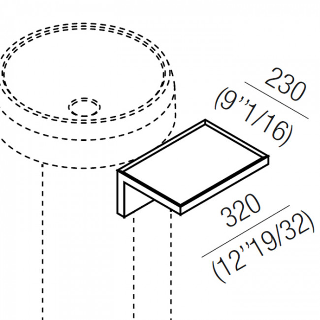 Agape Lariana Полочка 32x23 см, подвесная, цвет: темный дуб