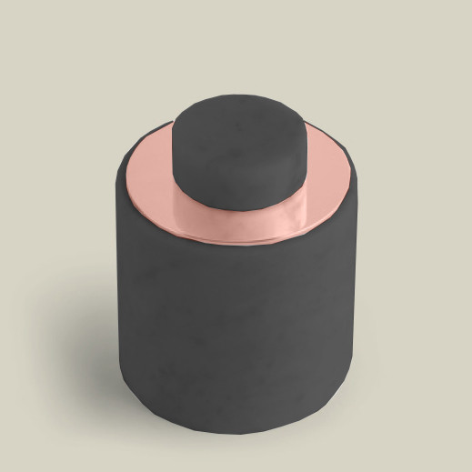 Bertocci Carrarino Контейнер с крышкой, цвет: черный мрамор/розовое золото