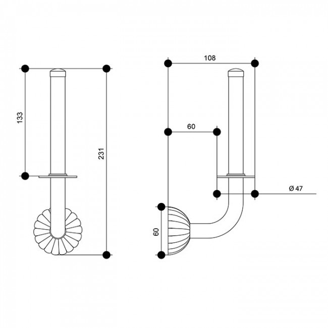 Bongio Radiant Держатель для туалетной бумаги, подвесной, цвет: золото 24к. 02009OR00