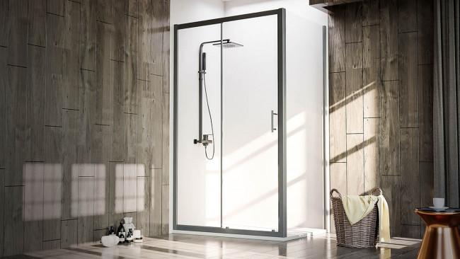 Душевой угол Veconi Rovigo RV072B-10090-01-C4, 1000х900х1900 черный,  прозрачное