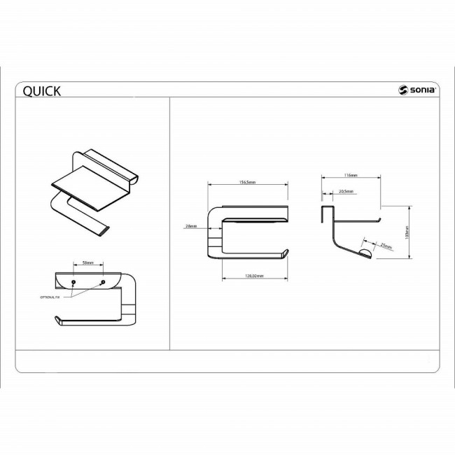 Бумагодержатель с полочкой Sonia Quick 176953 Бумагодержатель с полочкой Sonia Quick 176953