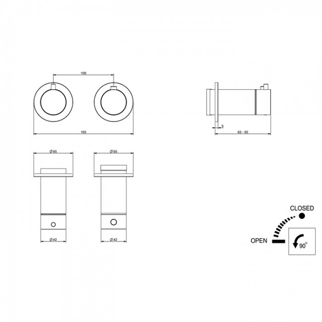 Gessi Ingranaggio Смеситель для душа, встраиваемый, термостатический, на 1 выход, (внешние части), цвет: Black XL Gessi Ingranaggio Смеситель для душа, встраиваемый, термостатический, на 1 выход, (внешние части), цвет: Black XL