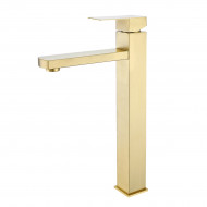 Смеситель Prohanss для раковины высокий монолитный, золотой сатин (P30.15.03)