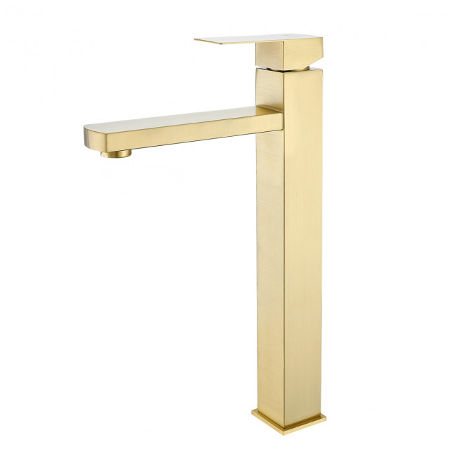 Смеситель Prohanss для раковины высокий монолитный, золотой сатин (P30.15.03) Смеситель Prohanss для раковины высокий монолитный, золотой сатин (P30.15.03)