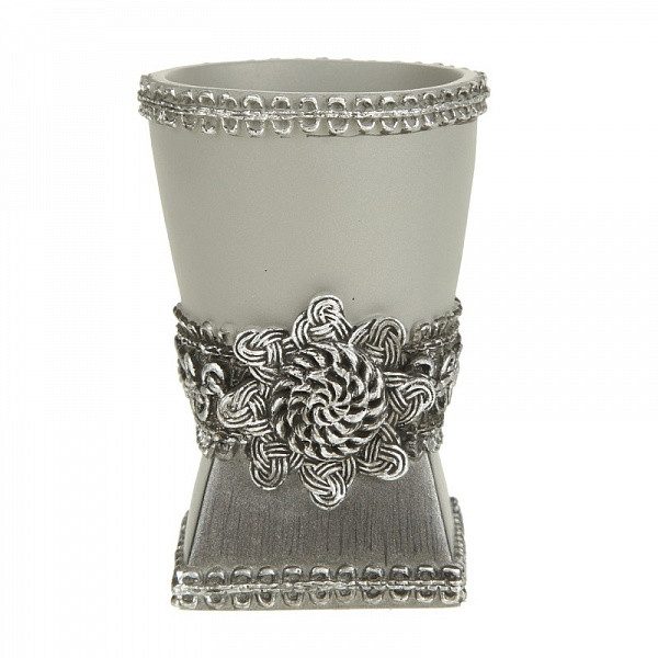 Стакан для зубной пасты Avanti Braided Medallion Silver 11166A-SLV