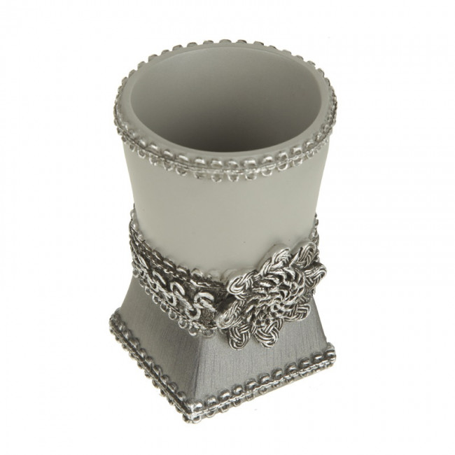 Стакан для зубной пасты Avanti Braided Medallion Silver 11166A-SLV