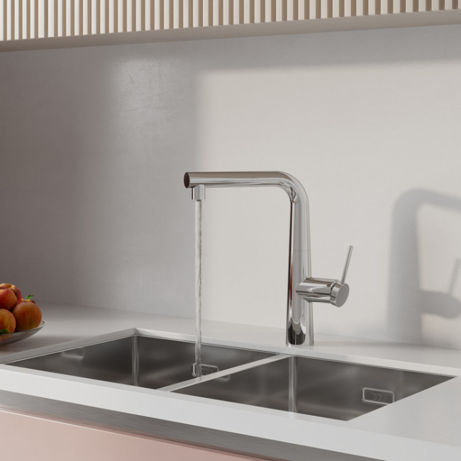 Смеситель для кухни IDDIS Pure с фильтром и выдвижным изливом, хром (PURSBPFi05N) Смеситель для кухни IDDIS Pure с фильтром и выдвижным изливом, хром (PURSBPFi05N)