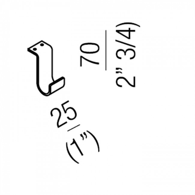 Agape Vieques Полотенцедержатель 7x2.5 см, установка на AVIE0556I, подвесной, цвет: белый