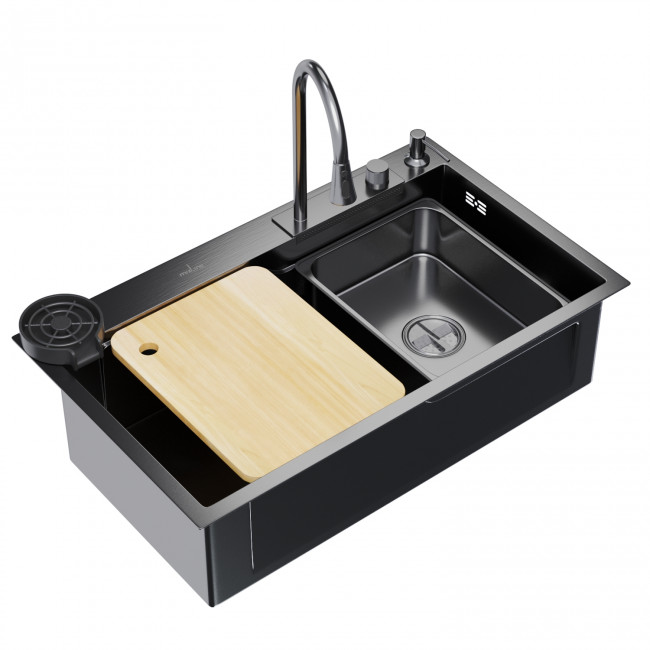 Кухонная мойка 75х46 вып 3 1/2 MIXLINE PRO 21,5см с сиф.ч.граф+доз+смесит+кол+д/р+о/с (552104) Кухонная мойка 75х46 вып 3 1/2 MIXLINE PRO 21,5см с сиф.ч.граф+доз+смесит+кол+д/р+о/с (552104)