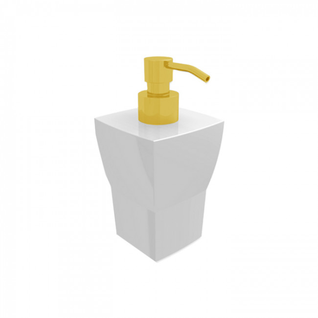 Bertocci Grace Дозатор настольный, цвет: белая керамика/золото матовое Bertocci Grace Дозатор настольный, цвет: белая керамика/золото матовое