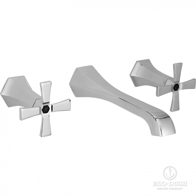 CISAL Cherie Смеситель для раковины на 3 отверстия из стены, излив 200 мм, цвет: хром/черный CISAL Cherie Смеситель для раковины на 3 отверстия из стены, излив 200 мм, цвет: хром/черный