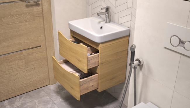 Тумба навесная Velvex Clay 500-0-2 под раковину 9595(50) (370)