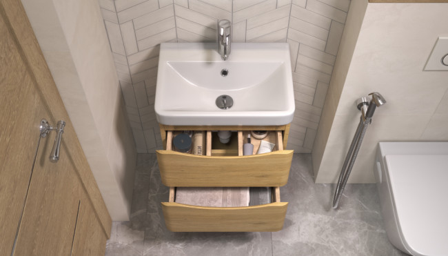 Тумба навесная Velvex Clay 500-0-2 под раковину 9595(50) (370)