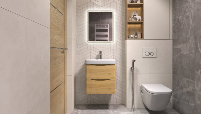 Тумба навесная Velvex Clay 500-0-2 под раковину 9595(50) (370)