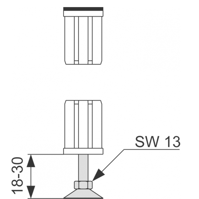 TECE Ножка с торцевым элементом 9140000