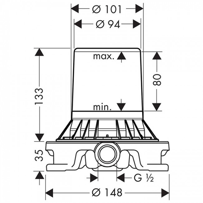 Hansgrohe Встраиваемая часть напольного смесителя Hansgrohe Встраиваемая часть напольного смесителя