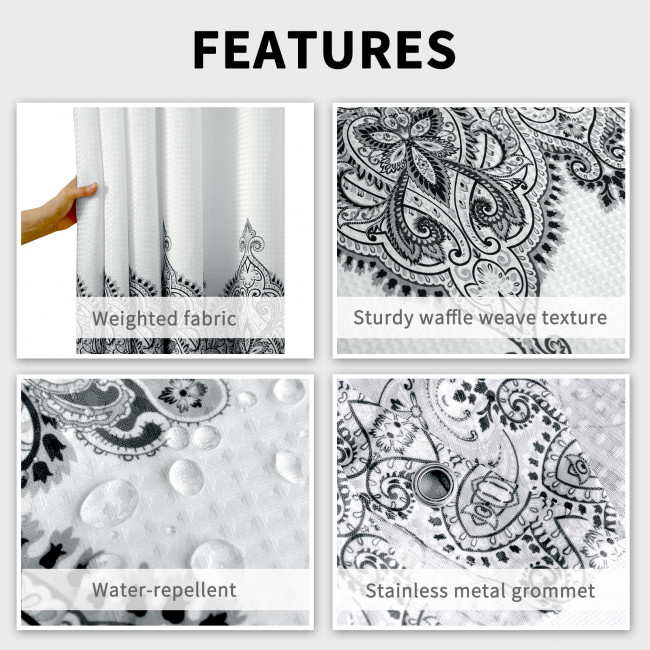 Шторка для ванной 183х213 Carnation Home Fashions Ahura Grey AHA213GRY