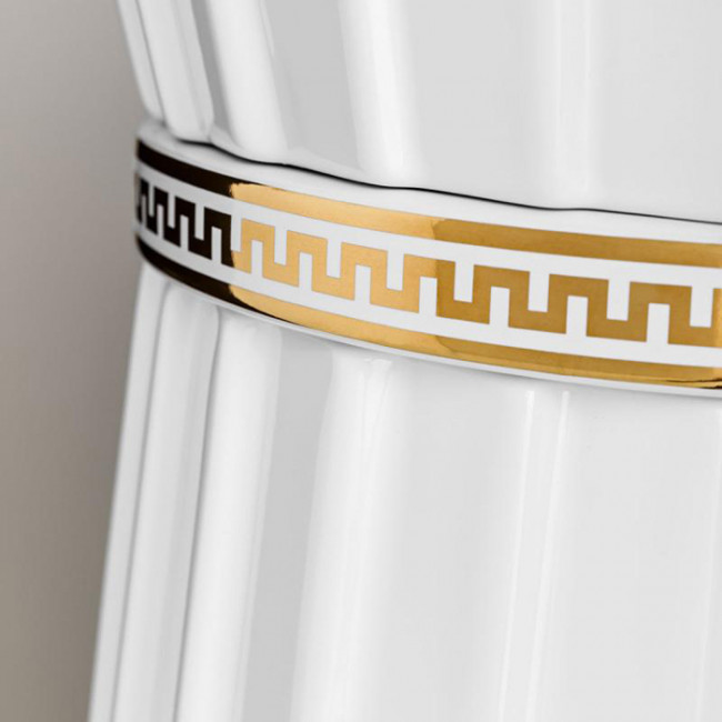 Oasis Plisse Раковина напольная O44х95см, без отв., без перелива, в комплекте с донным клапаном, цвет: черный/золото с декором