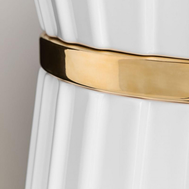 Oasis Plisse Раковина напольная O44х95см, без отв., без перелива, в комплекте с донным клапаном, цвет: черный/золото с декором