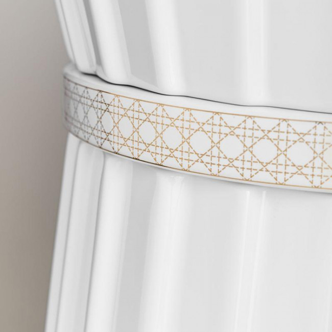 Oasis Plisse Раковина напольная O44х95см, без отв., без перелива, в комплекте с донным клапаном, цвет: черный/золото с декором