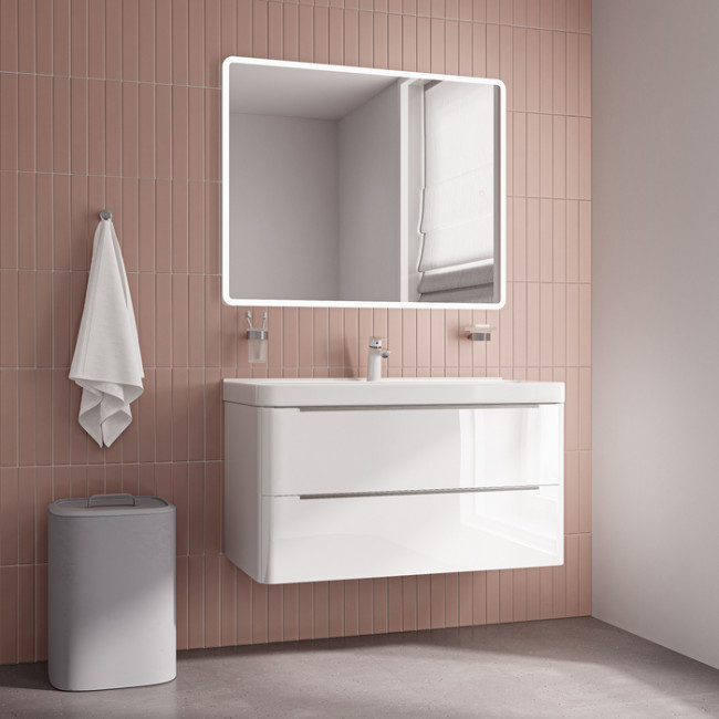 Тумба с умывальником IDDIS Cloud X подвесная, 100 см, белый (CLX10W0i95K)