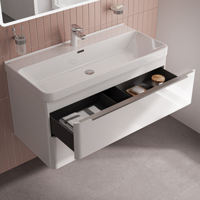 Тумба с умывальником IDDIS Cloud X подвесная, 100 см, белый (CLX10W0i95K)