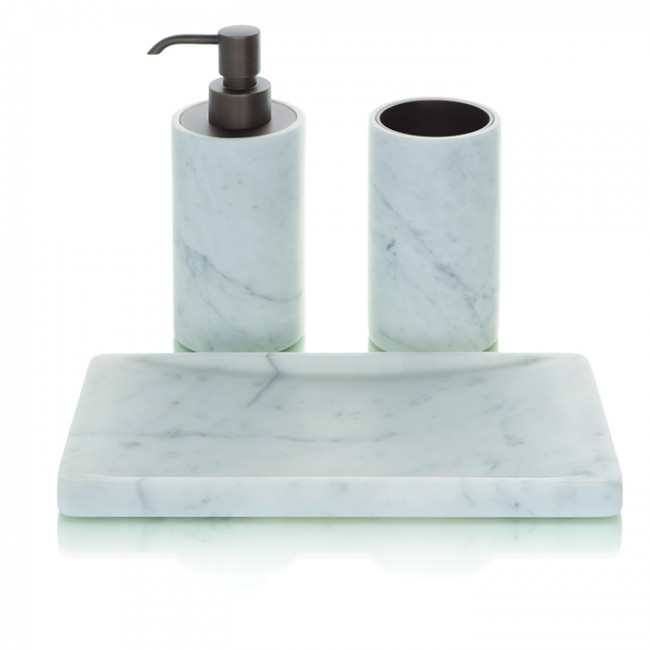 Bertocci Carrarino Лоток плоский настольный 24х2х12см., цвет: белый мрамор