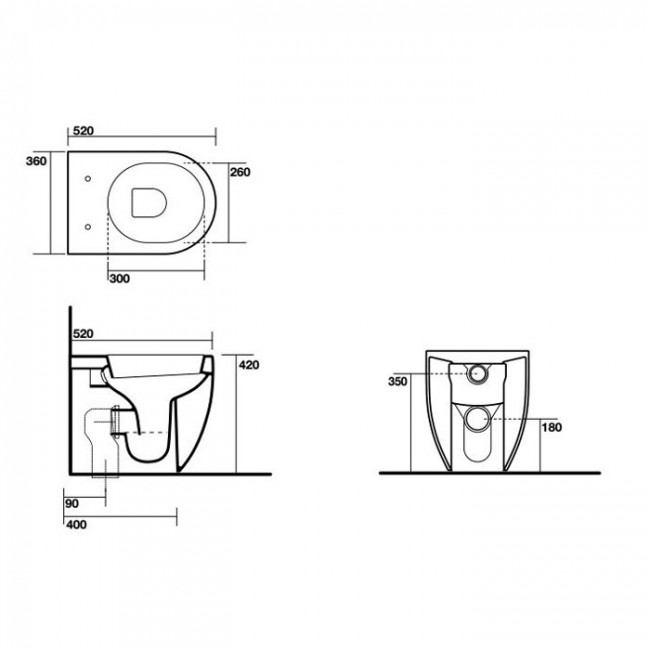 Kerasan Flo унитаз приставной 52х36см, слив универсальный, с белым сиденьем Slim